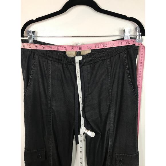 Bella Dahl Cargo Track Jogger Pants Black with Drawstring Womens Lyocell Capsule - Picture 12 of 13